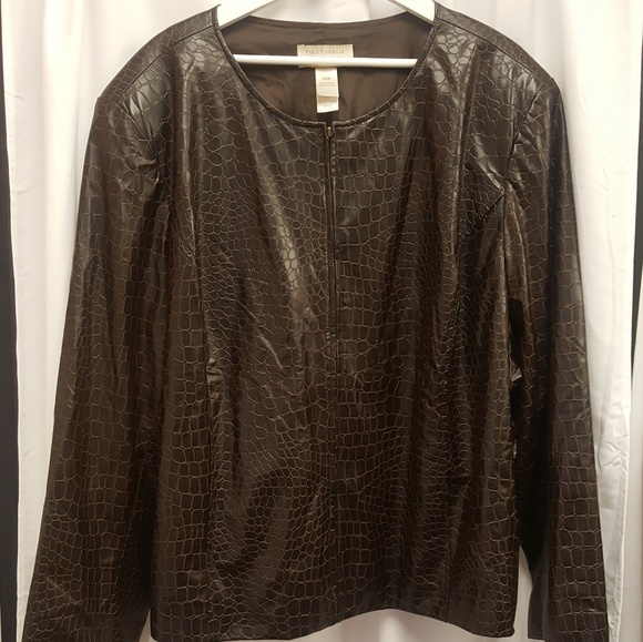 Liz Claiborne Croc Moto Jacket - Picture 3 of 7